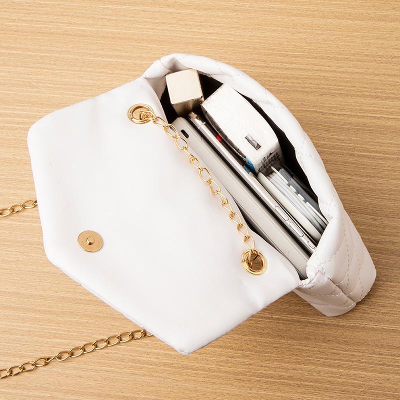 Fashion Diamond Women's Bag Summer Small Square Bag Shoulder Messenger Bag Simple Hardware Flower Mobile Phone Bag Chain Bag