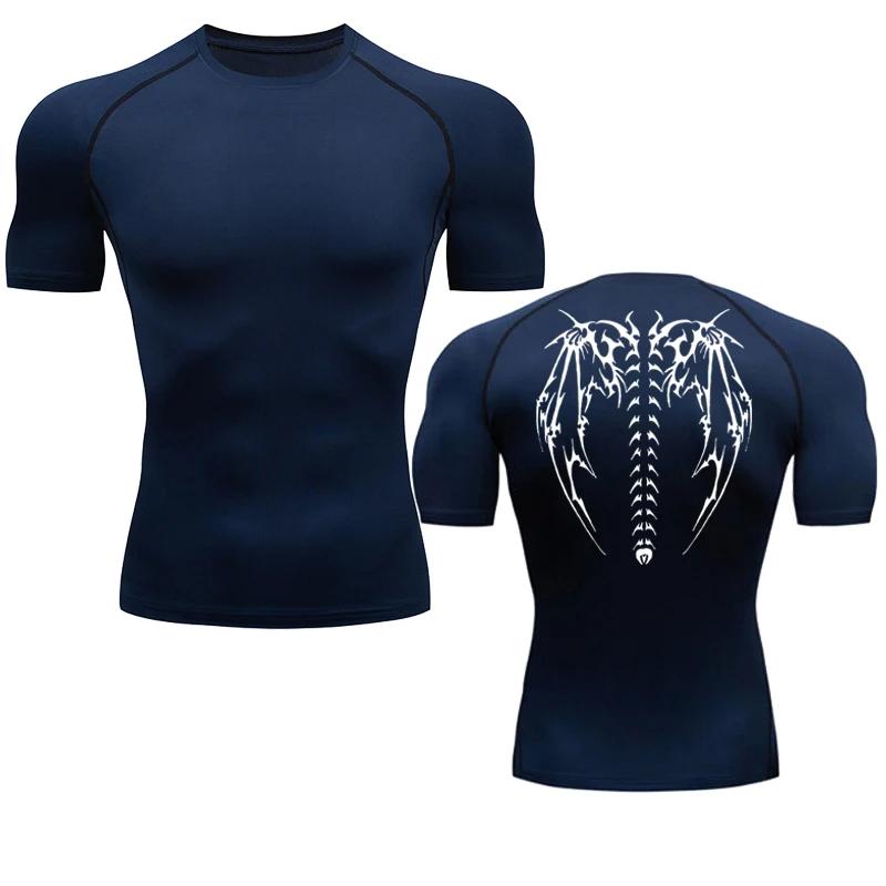 Maglietta Sportiva Uomo Maglia a Compressione Manica Corta Palestra Allenamento Corsa T-Shirt Uomo T-shirt Stampa Animeaderata Fitness Asciugatura Rapida Top