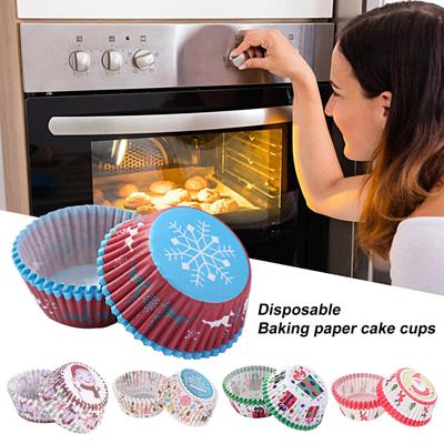 100 Stück Cupcake-Förmchen Lebensmittelqualität Ölfest Hochtemperaturbeständig Nicht ausbleichend Exquisites Muster Dekorativ