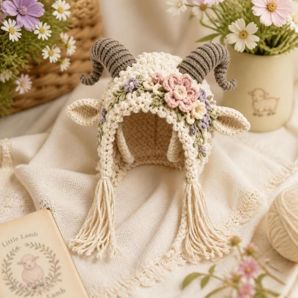 Cattle DIY Crochet Hat Kit Sheep Christmas Hat Kit  for Adults Teens Seniors