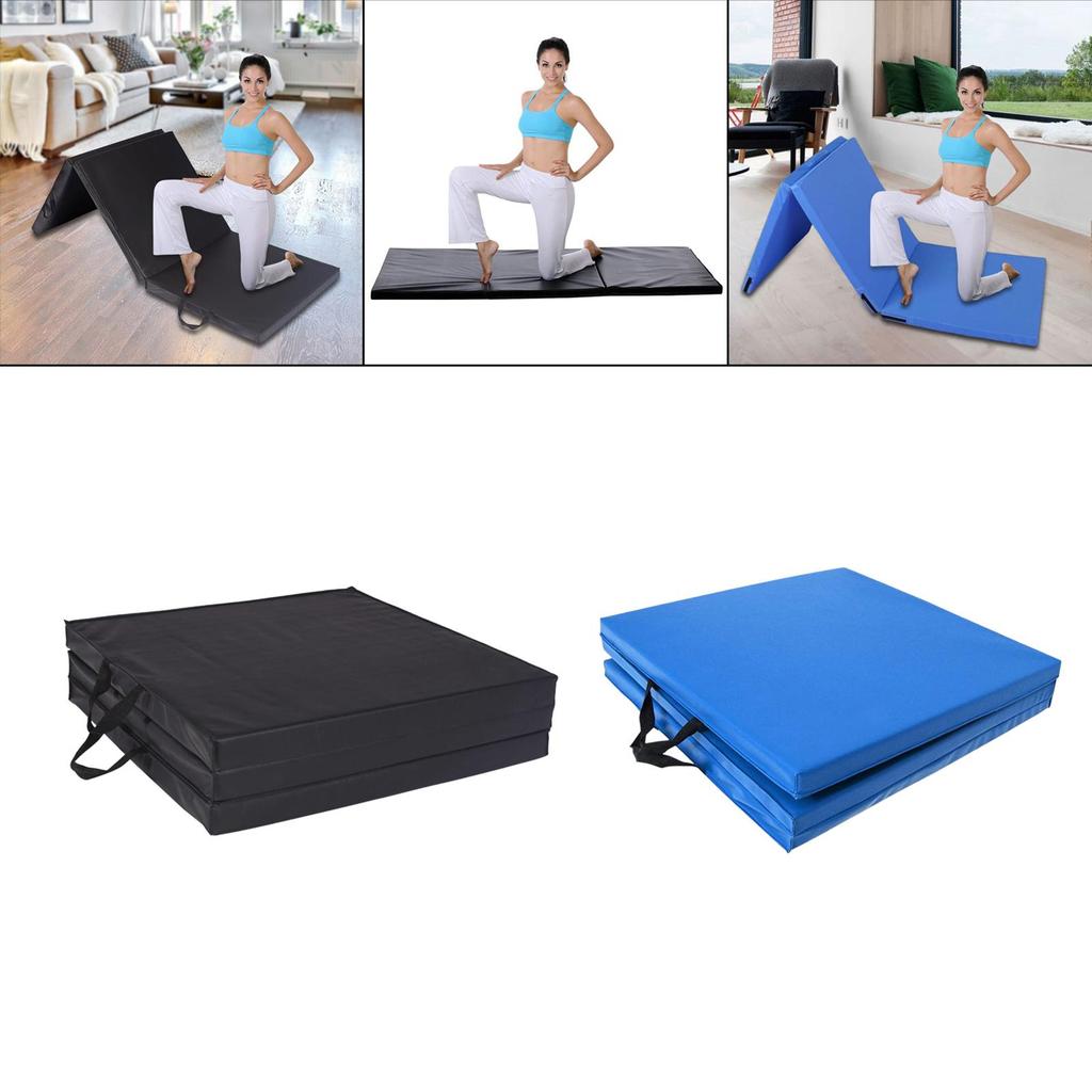 Folding Exercise and Gym Cushion Waterproof Foam 3 Panel Protective Flooring for Pilates Stretching Core Workouts