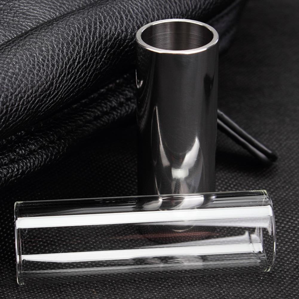 Guitar Slide Set with Thumb & Finger Picks Glass Finger Slides Stainless Steel Electric Guitar Slides for String Instruments