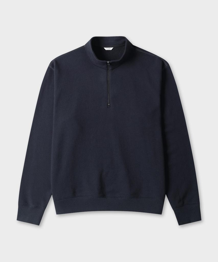 TAILDERN Paul Cotton Quarter Zip-Up Sweatshirts Navy