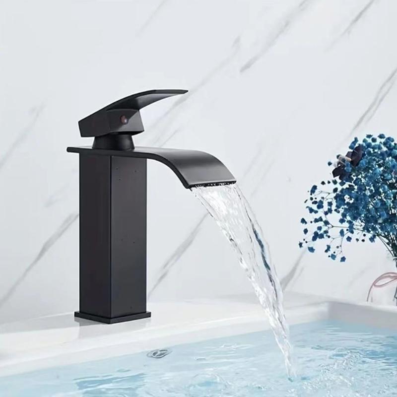Rubinetto Nero Con Tubo Per Lavabo Da Bagno – Rubinetto Per Lavabo Opaco Miscelatore Caldo Freddo Per Lavandino