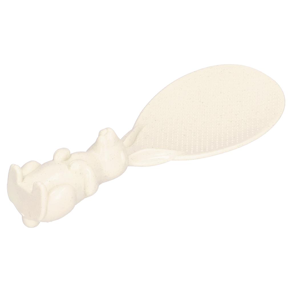 Cute Bunny Non Stick Rice Spoon Threedimensional Standable Rabbit Rice Scoop for Rice Cooker(Beige )