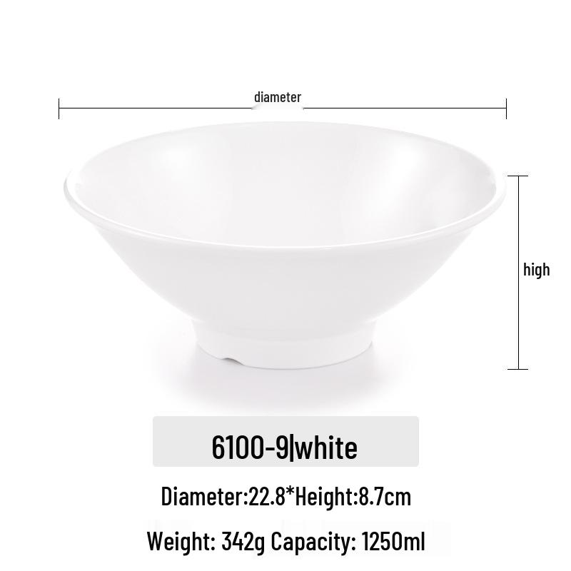 Große Melamin-Ramen-Schüssel für Nudelläden - Konische Luosifen, Mala Tang, Suppen- & Reispudding-Schüssel