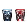 Takumibifu Dinner Luxe Kiriko Pair Glass Cup Checkered Small Glass Cold Sake Cup 55xH58mm 65cc Ichi