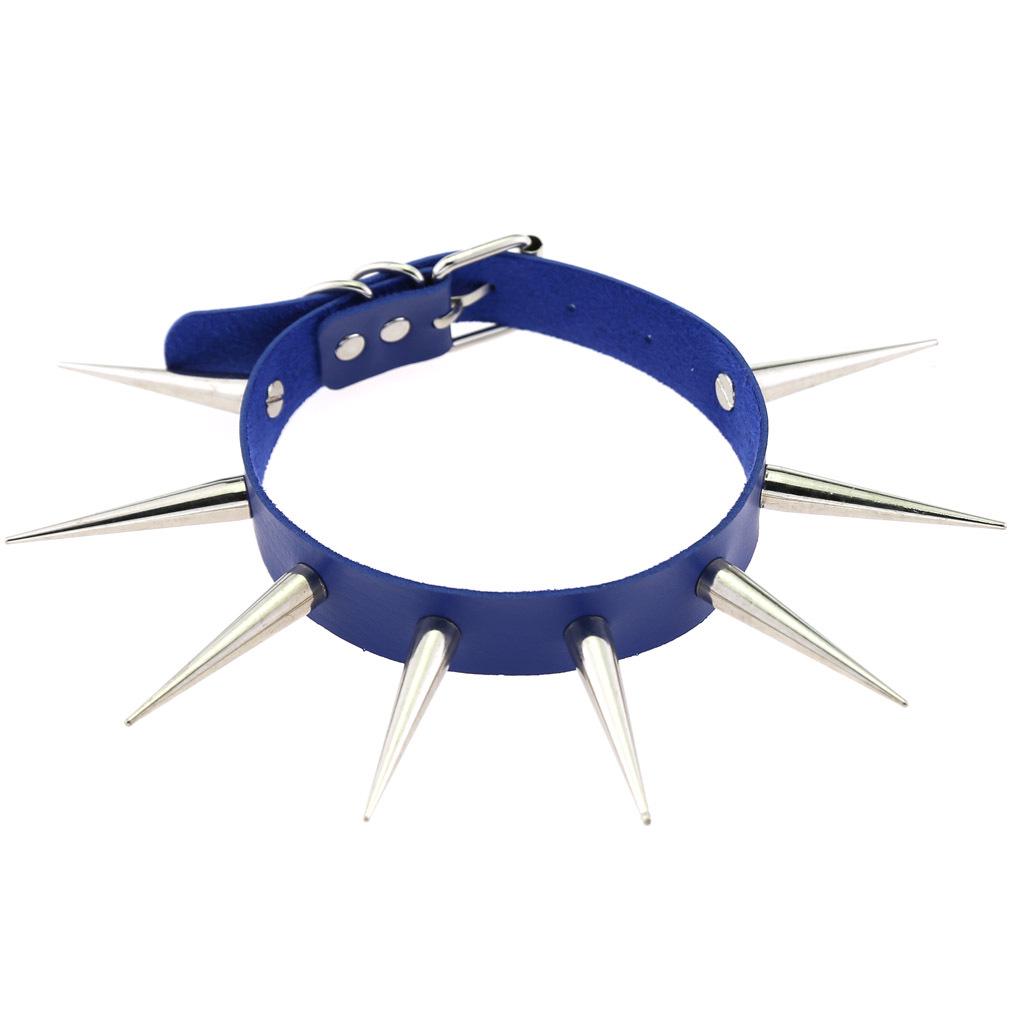European Unisex Gothic Punk Rivet Spike Leather Choker