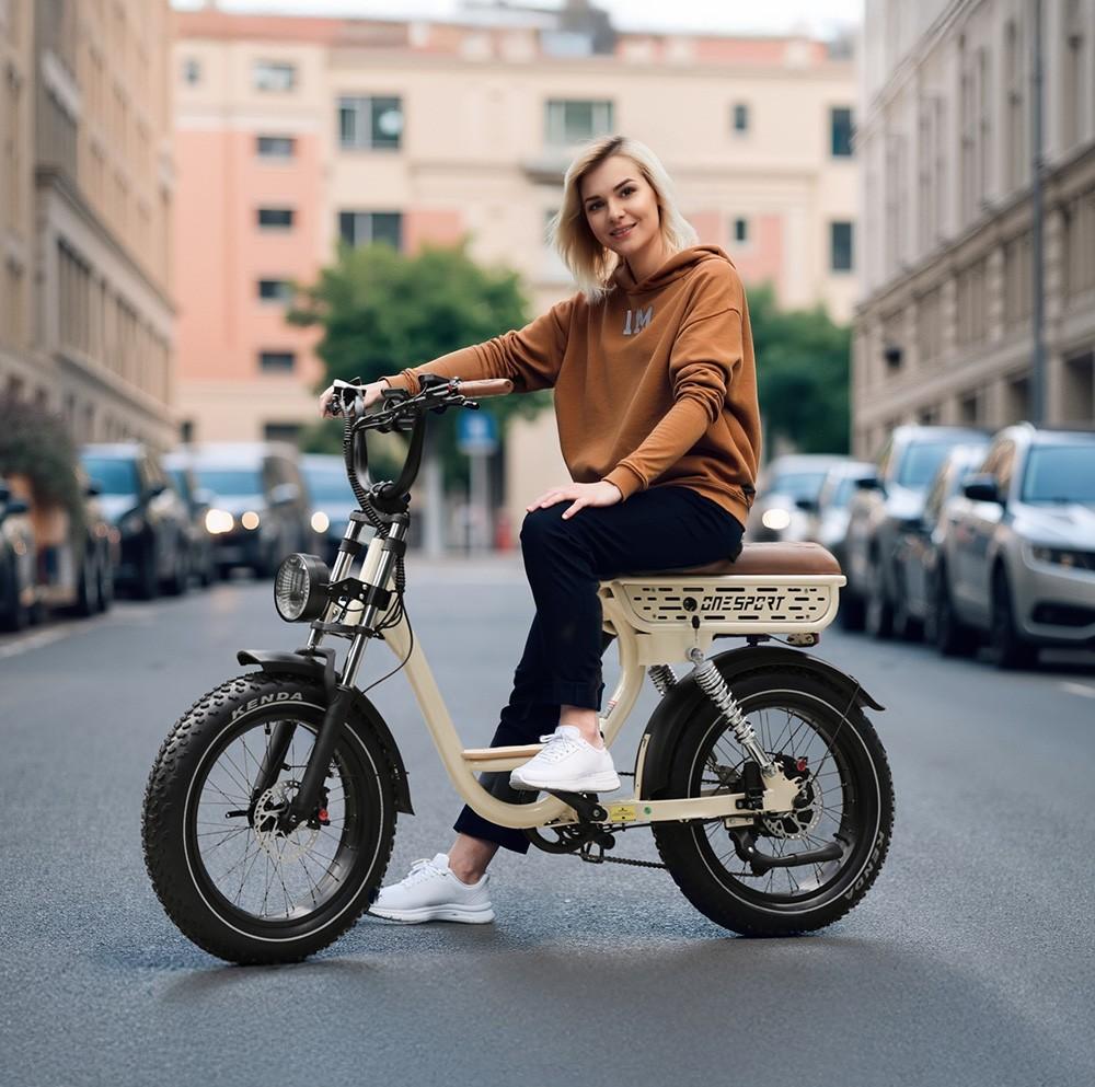 Onesport W77 Electric Bike, 500W Motor, 48V 18Ah Battery, 20*4 inch Tires, 25km/h Max Speed, 90km Range