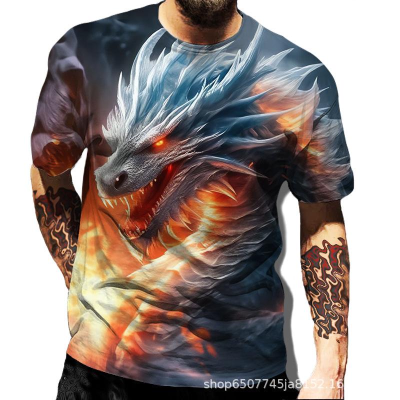 Dragon Series 3D Printed Men's Casual Short Sleeved T-shirt Men's T-shirt