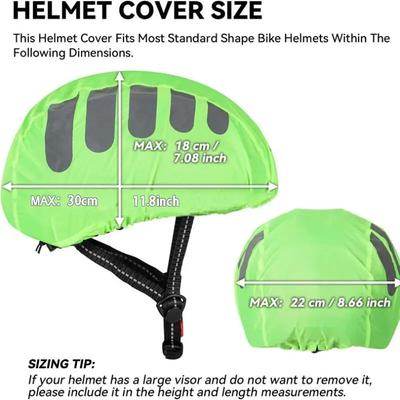 2Pcs Bicycle Helmet Rain Cover Waterproof MTB Road Bike Helmet Protector High Visibility Reflective Safety Cap Cycling Ride Gear
