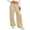 Women's Casual And Fashionable  Elastic Waist Loose Wide Leg Pants