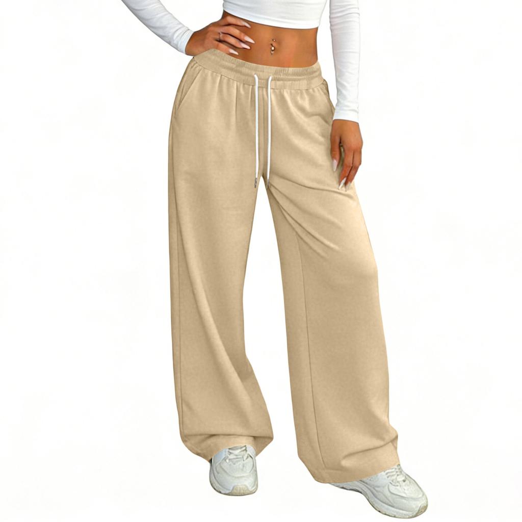 Women's Casual And Fashionable  Elastic Waist Loose Wide Leg Pants