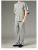 Men's 2022 Summer Short Sleeve Tang Suit: Cotton Linen Two-Piece Set for Middle-Aged and Elderly Casual Wear