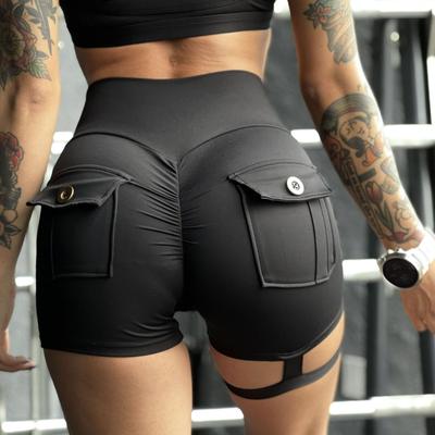 Strakke Yogashorts Hoge Taille Slankmakend Billiftend Sportbroek