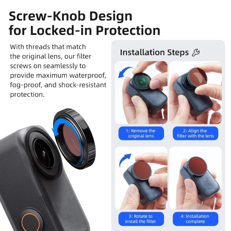 Scratch Resistant Camera Filter CPL/ ND8/ND16/ND32/ND64 Waterproof Clear Opt Glass For Outdoor