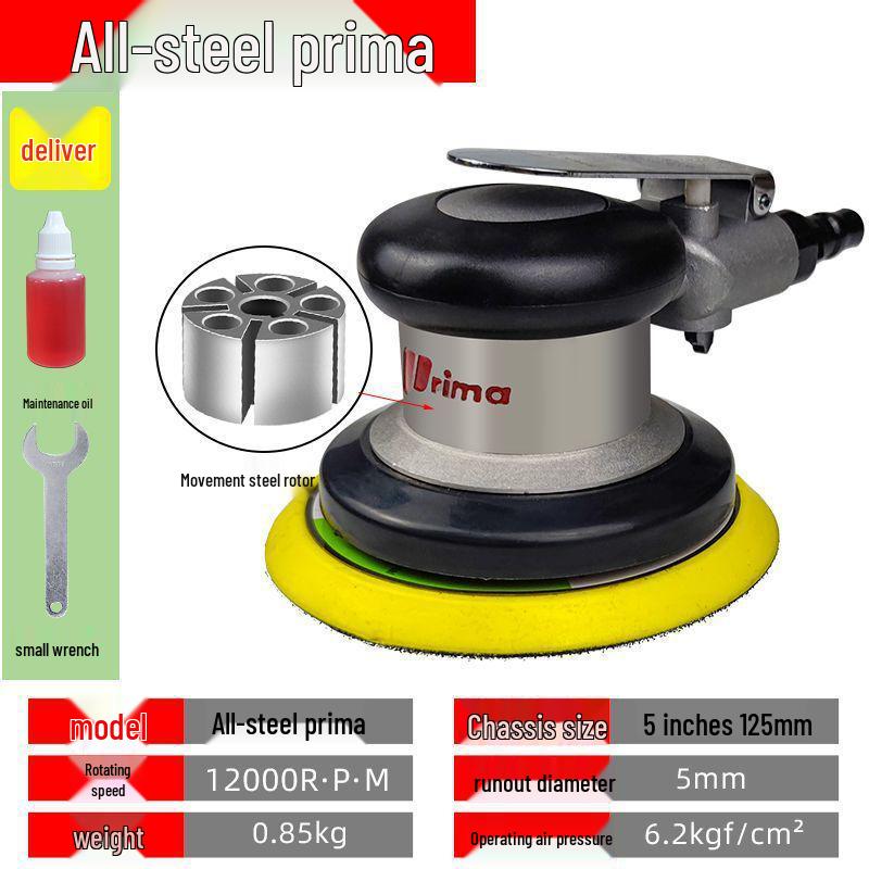 

5 Pneumatic Orbital Sander with Dust Extraction for Woodworking and Car Putty