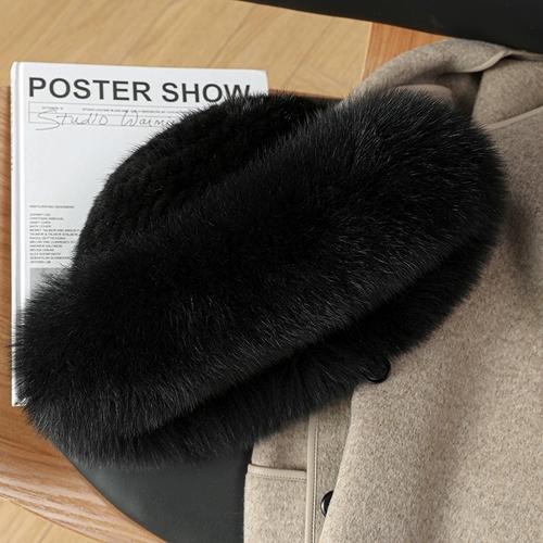 Mink Hair Hat Warm Korean Version Trendy Fashion Autumn and Winter Mink Braided with Fox Fur Fur Hat Women