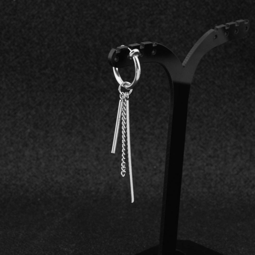 Jungkook Earings Long Stick Bts Earrings Men and Women Stainless Steel Tassle Earrings Ear Clips Style 2 One Piece