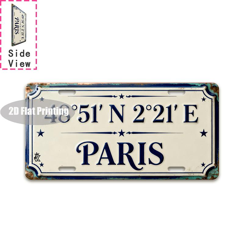 Tin Sign - Vintage Durable Metal Plaque Wall Decor, Home Office Bar Man Cave Garage City Coordinate Birth Year License Plate W