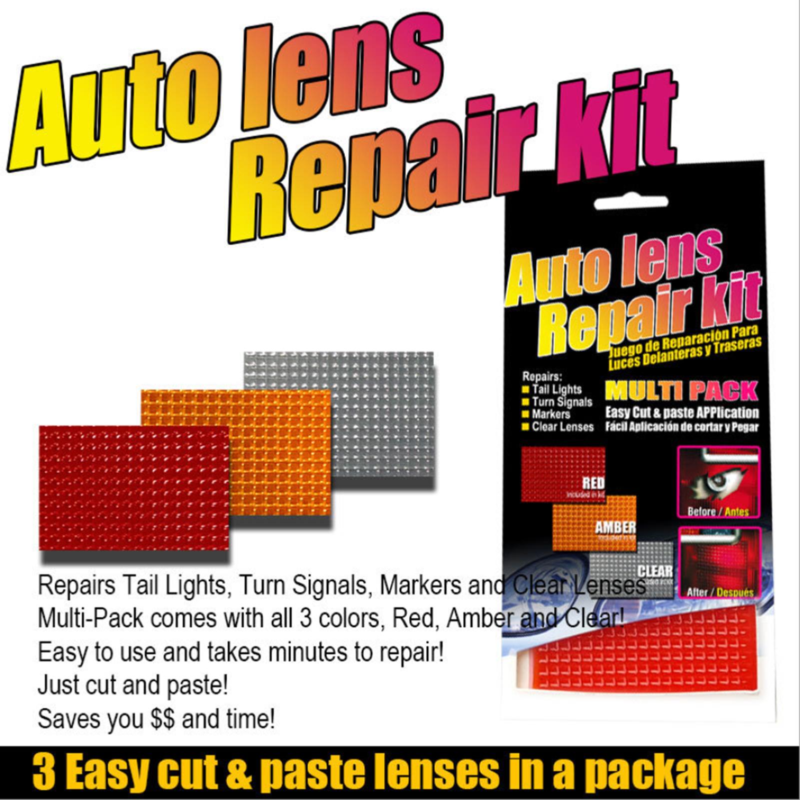 

Automotive Lens Repair Kit 3pcs Car Lashes Crack Lens Kit 3 Colors Multi Pack Headlight Restoration Taillight