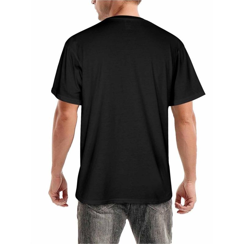 European sizes Men's Inspirational T-Shirt Round Neck, Short Sleeve, Breathable Fabric, Regular Fit, Summer Tee, Black with Golden Scripture Print