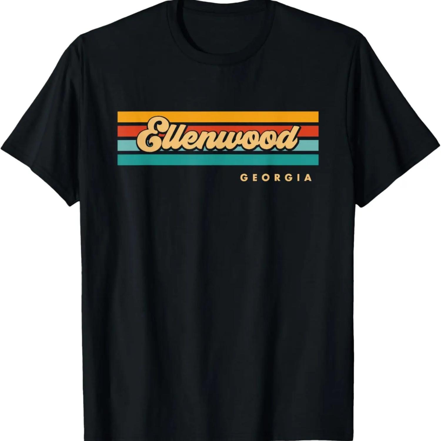 

Винтажная футболка с полосками заката Ellenwood, Джорджия S чёрный