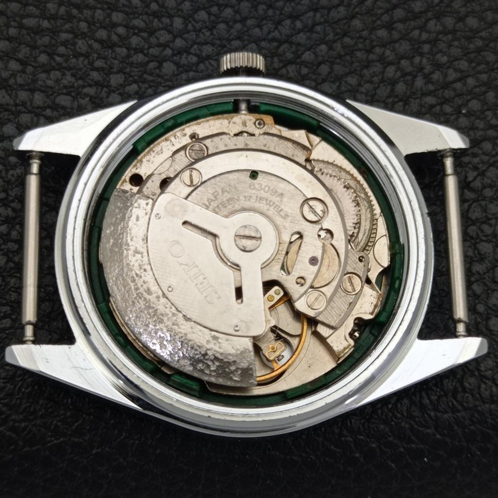 REFURBISHED VINTAGE SEIKO AUTOMATIC 6309A JAPAN MENS SILVER DIAL WATCH A701696-5 R206c-a701696
