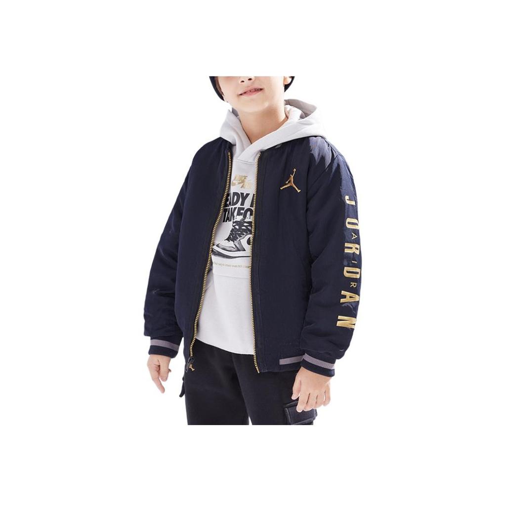 Jordan Jachetă Caldă cu Guler Baseball Brodată cu Logo Jumpman pentru Copii Jachete Negru JD2212006GS002