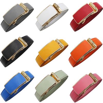 Men's High-End Soft Leather Belt: 10 Colors, Automatic Buckle for Business or Casual Wear