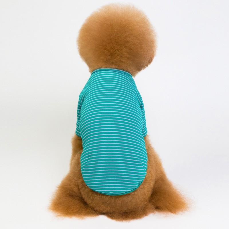 Pet Cotton T-Shirt Striped Dog Clothes Teddy French Bulldog Small Medium Breeds