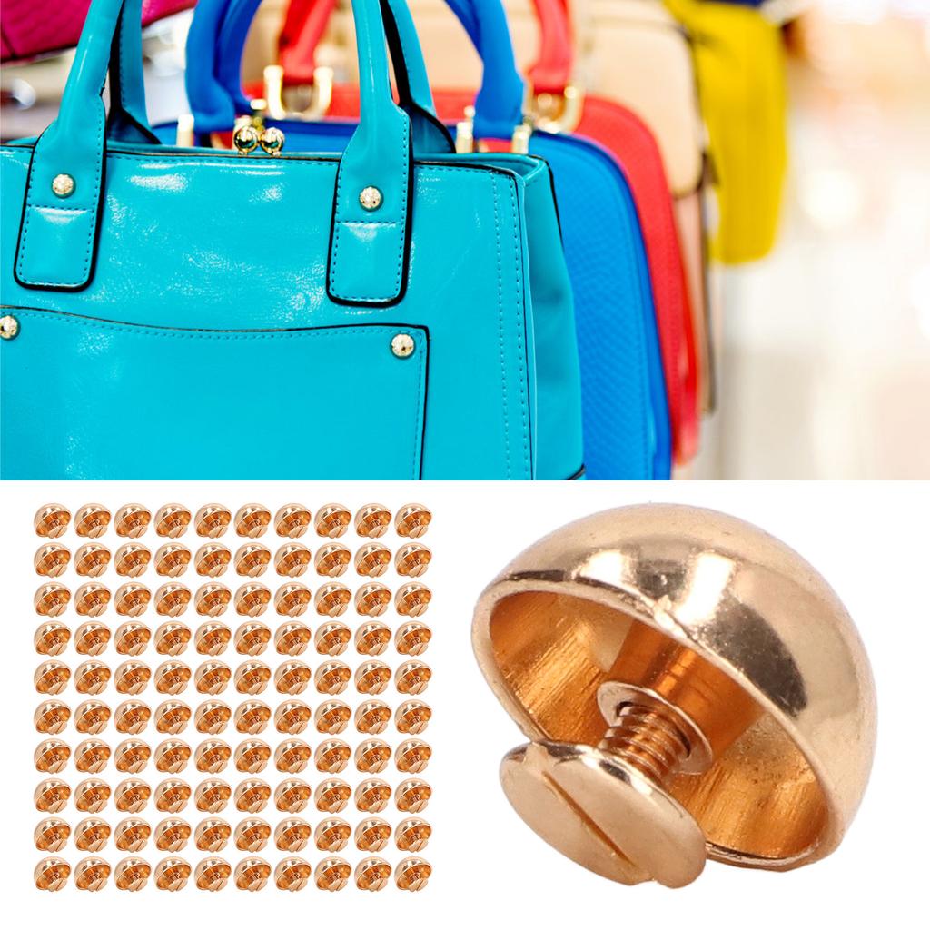 100 Set Round Head Stud 15mm Plated Alloy High Hardness Gold Silver Color Leather Rivets for Leather Clothes Bag
