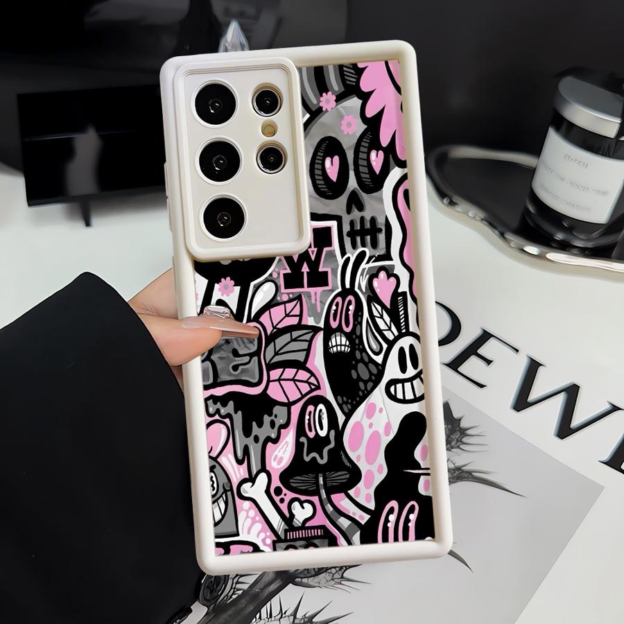 Pink Graffiti Pattern Phone Cover Case for Samsung Galaxy S26 Ultra S25 Edge S24Ultra S24 Plus S22 S20FE S25 S21 S23 FE