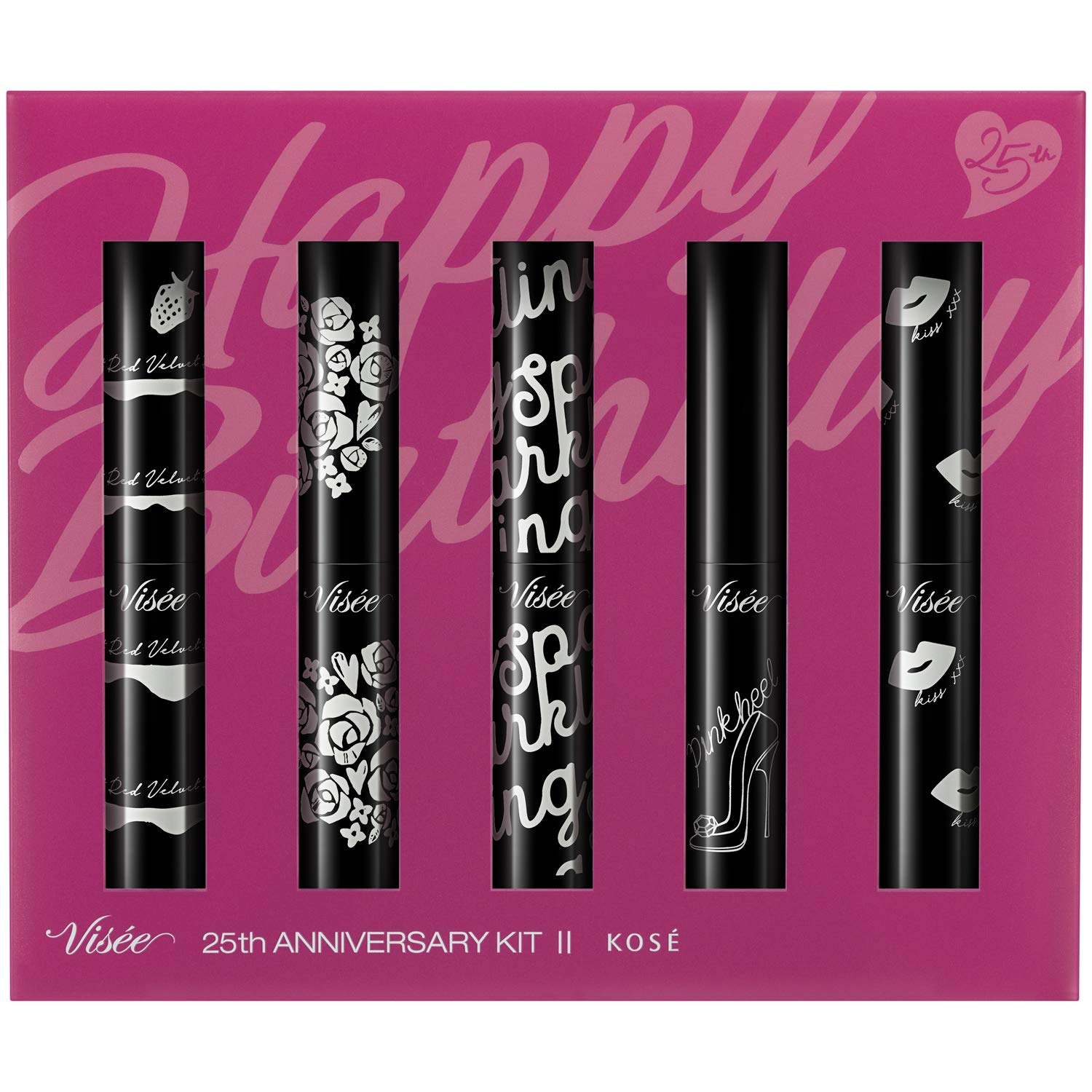 

Visee 25th Anniversary Kit II Lipstick Pink Set x 5 pieces 3.5g