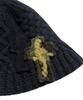 SK8ER ROCK Cable Knit Cross Bucket Hat ((Black))