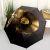 Microphone,Music Automatic Folding Umbrella 8 Ribs Lightweight Design, Durable Iron Frame, Compact and Portable, Ideal Birthday or Christm