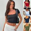 2024 Women's Summer Ruffle Blouse - Casual Short-Sleeve Round Neck Shirt
