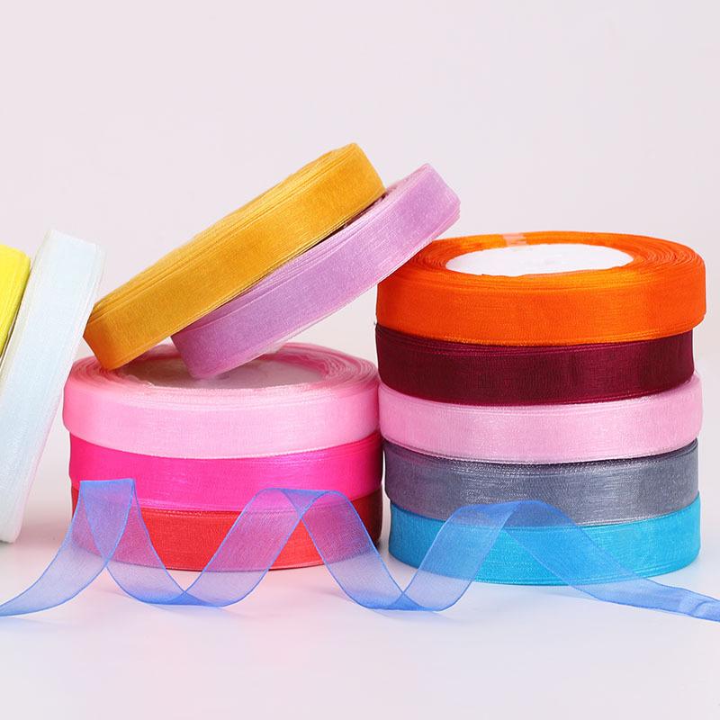38Meter/Roll 1.5Cm Sheer Chiffon Ribbon For Handmade Bow Craft Wedding Christmas Decoration Diy Card Gift Wrapping