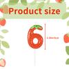 Number 0-9 Red Strawberry Birthday Candle Gifts for Girls,Fruit Themed Candle Cake for Birthday Gifts Celebration Party Supplies