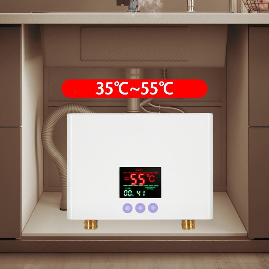 5500W Instant Constant Temperature Electric Water Heater Tankless Quick Hot Shower Bathing Machine for Home Kitchen White/ Black/golden 110V