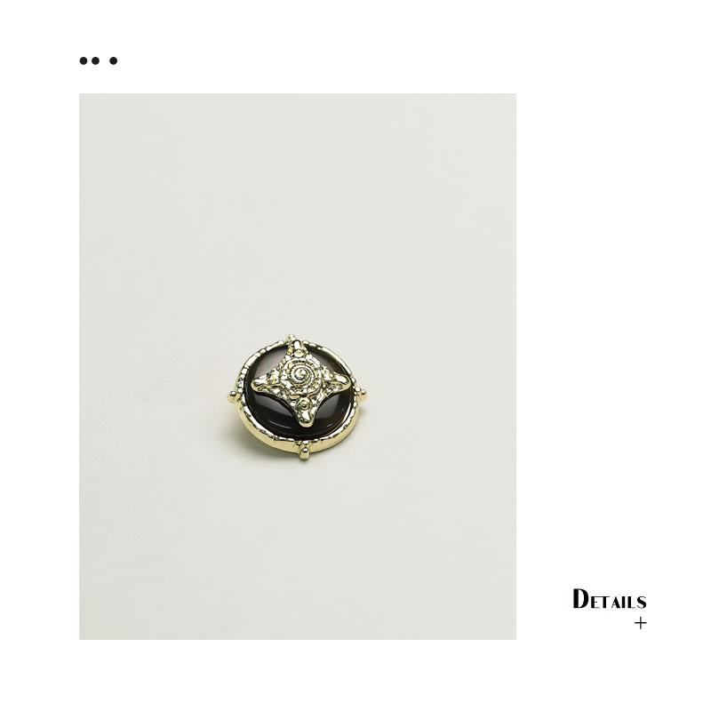 

5Pcs Four-Leaf Rudder-Shaped Metal Button, Small Fragrant Coat Decorative Button, Trendy Coat Trench Coat Coat Button 3 #[15mm four-leaf rudder gold coffee]