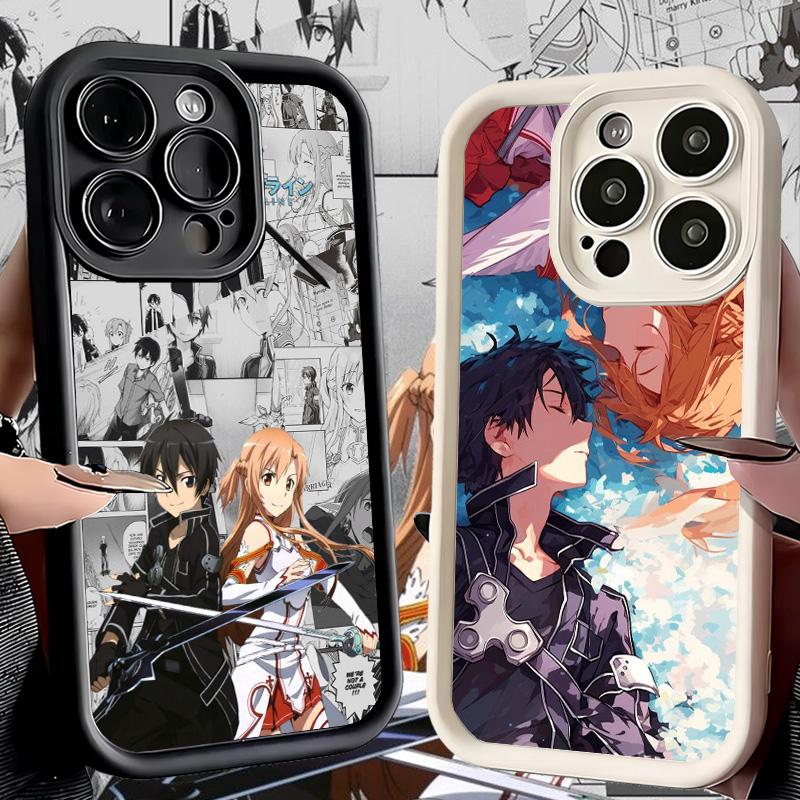 Sword Art Online Anime Phone Case for iPhone 16 17 Air 16E 15 Pro Max 14 Plus 13 12 Mini Capa Soft Shell Silicone Funda