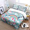 Fantasy Pink Unicorns And Rainbows Print Bedding Set 1 Duvet Cover 2 Pillowcases For Adult And Children Luxury Gift Full Size