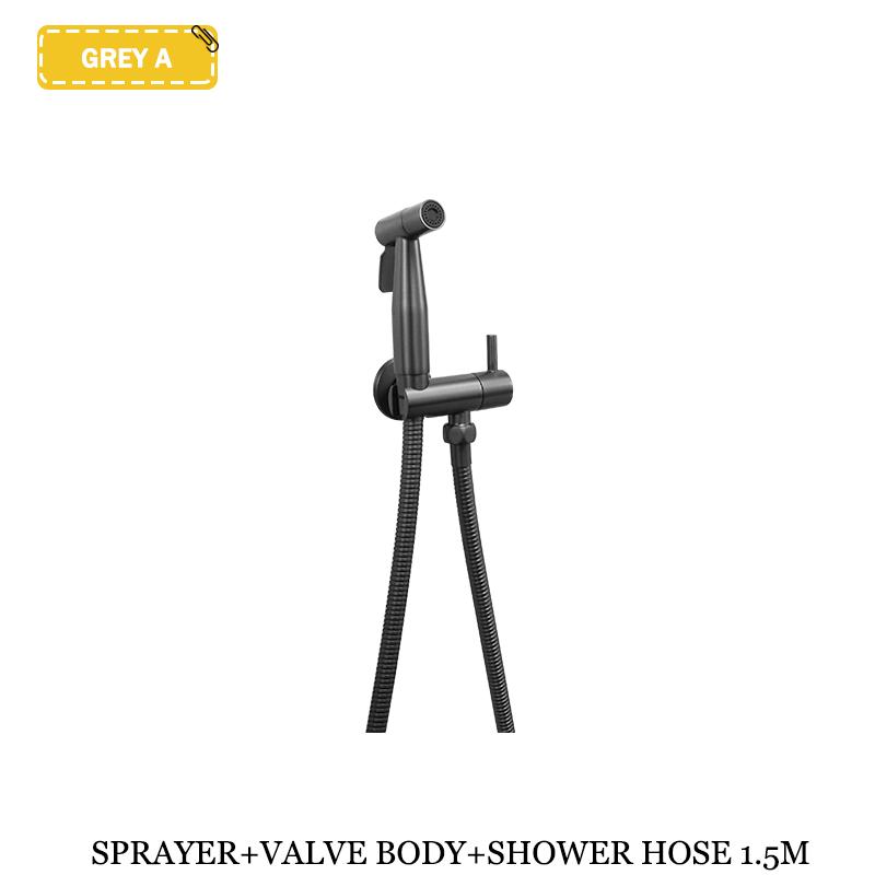 Toilet Mate Bathroom Bidet Shower Head Wall Mounted Black Copper Angle Valve Handheld Spray Gun Faucet Bathroom Accessories