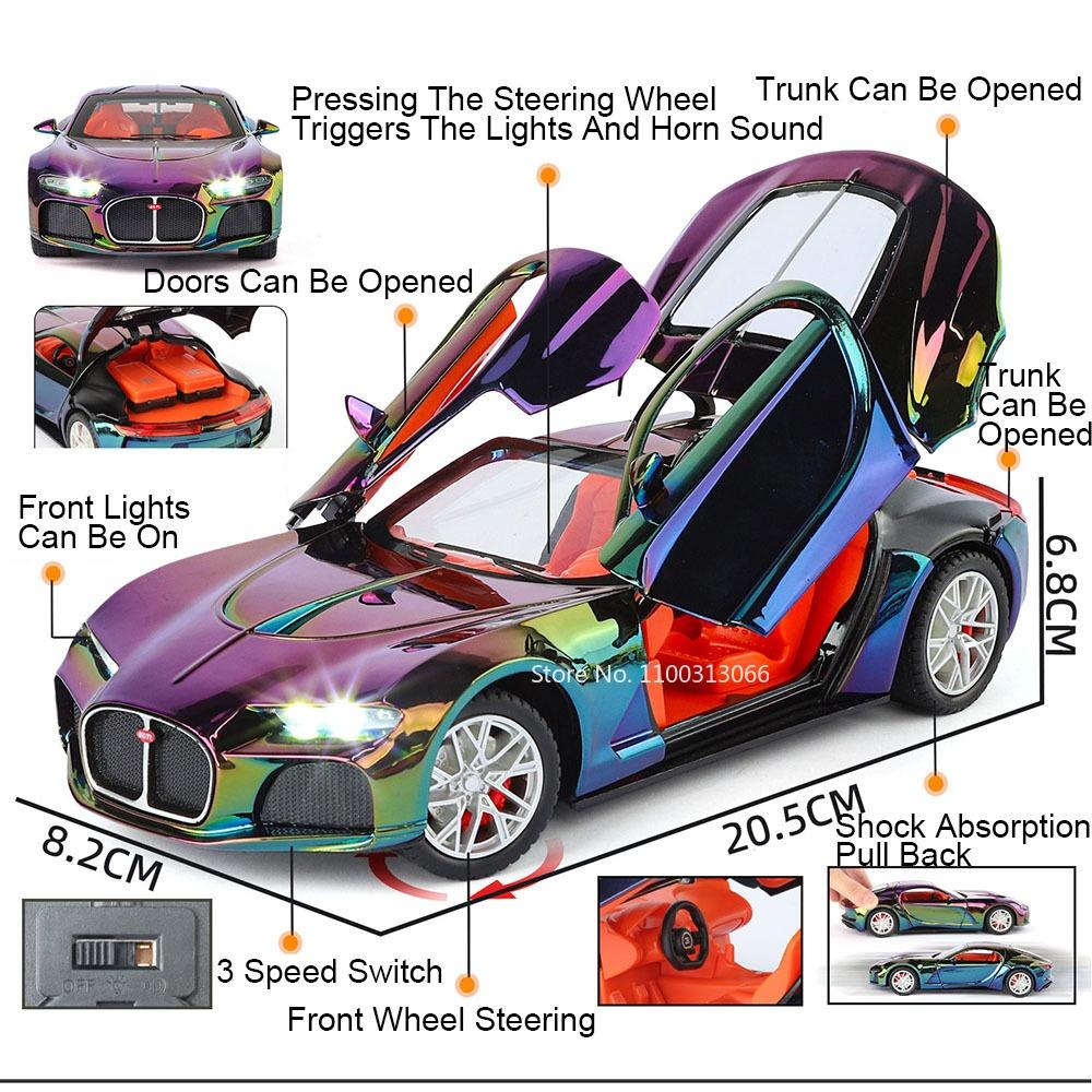 1:24 Apollo EVO Atlantic Toys Sports Cars Models Wheels Turned Vehicles Light Music Pull Back Miniature Car Child Birthday Gifts