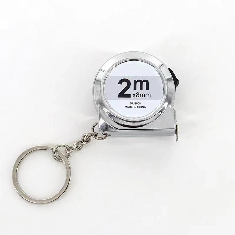 Portable Mini Tape Measure Small Household Measuring Tape Retractable 2m Mild Steel Key Chain Tape Measure Mini Measuring Tools