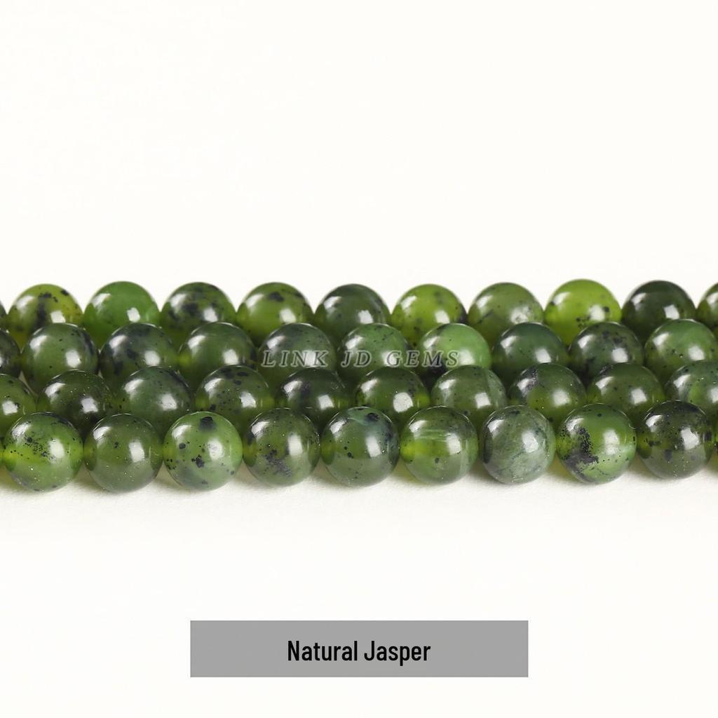 Jing Suo Natürliche Grüne Jade Runde Perlen für DIY Schmuck und Armbänder