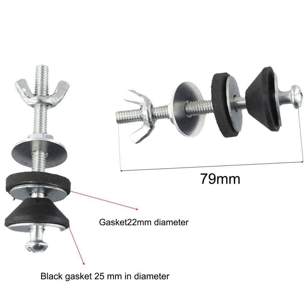 Accessory Toilet Bolts Hardware Plastic/Stainless Steel White/Silver