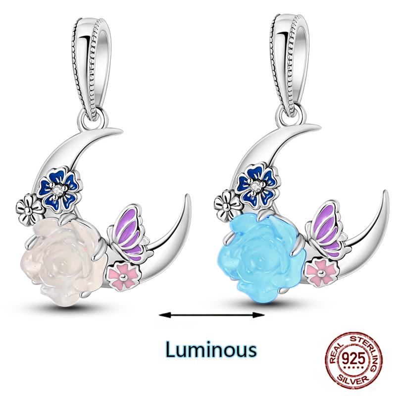 Shining Luminous Firefly Charms Copper Bulb Octopus Jellyfish Bee Fit Dangle Original Bracelets Glow Beads Women Diy Jewelry