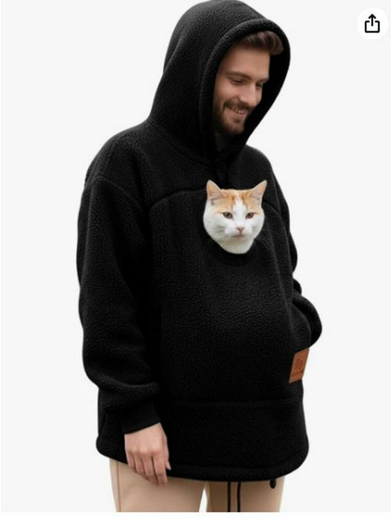 2025 Unisex Trendy Coral Fleece Hooded Sweatshirt - European & American Style, Warm & Casual